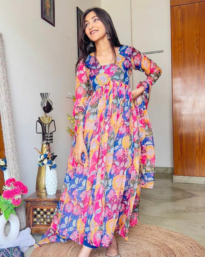 Deepa Alia Cut With Nyra Cut Soft Organza Three Piece Suit