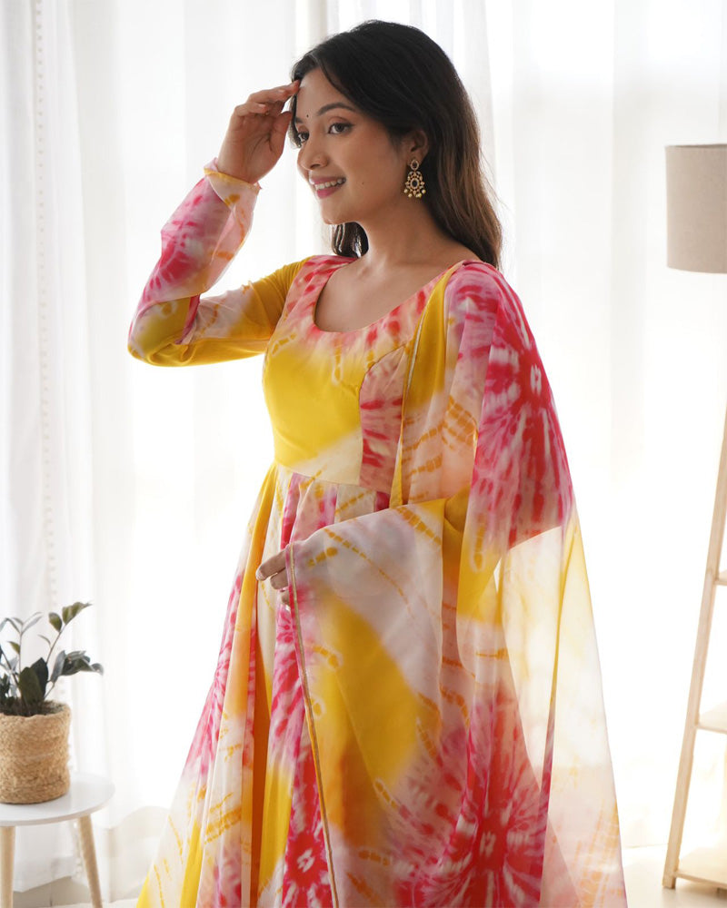 Aashvi White Pure Soft Organza Anarkali Suit Set