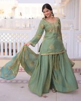 Pista Color Fendi Crush Embroidered Plazzo Suit