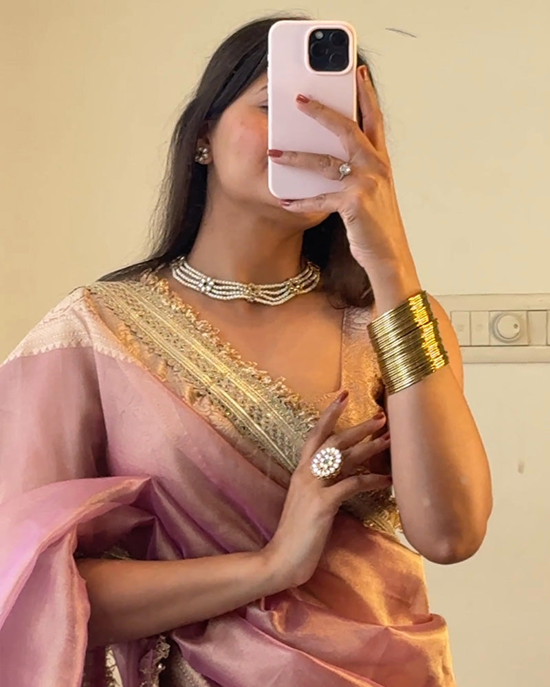 Vibha In Jhanvi Kapoor Bollywood Inspired Tissue Saree