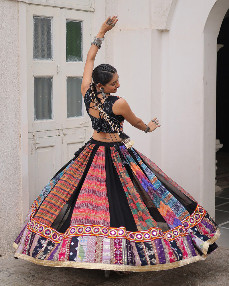Multi Color Georgette Printed Navratri Lehenga Choli
