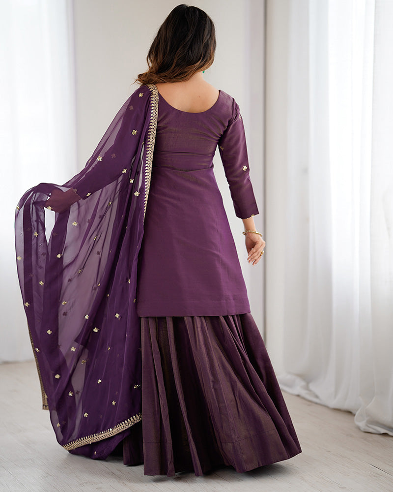 Dusty Mauve Color Western Style Embroidered Lehenga Choli