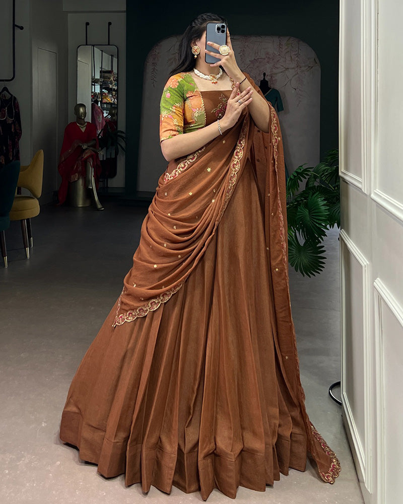 Brown Color Chocolate Crush Lehenga Choli