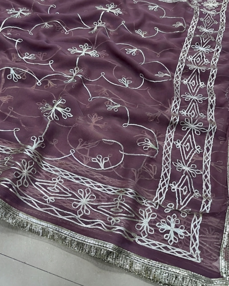Maroon Color Royal Georgette Saree