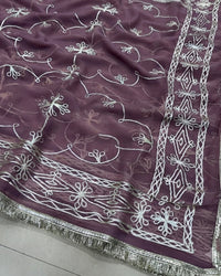 Maroon Color Royal Georgette Saree