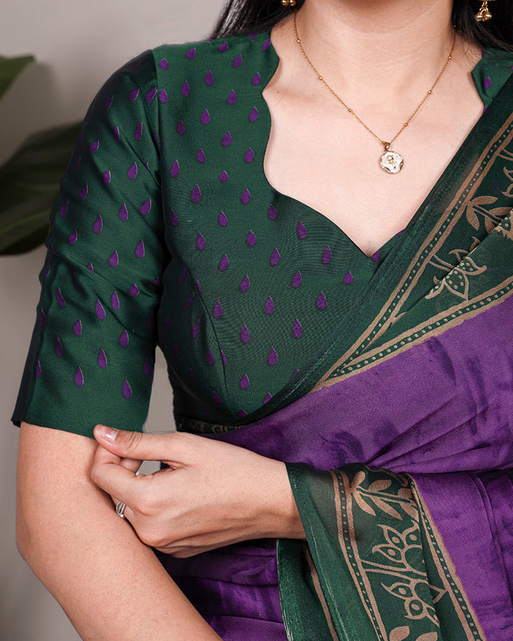 Purple Color Rangoli Silk Printed Saree