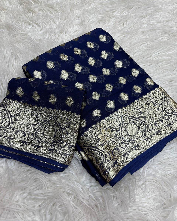 Yellow Color Pure Viscose Georgette Saree