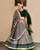 Elegant Green Color Pure Tussar Silk Lehenga Choli