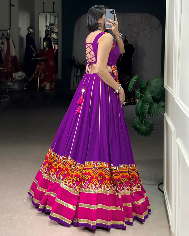 Purple Color Pure Rayon Navratri Lehenga Choli