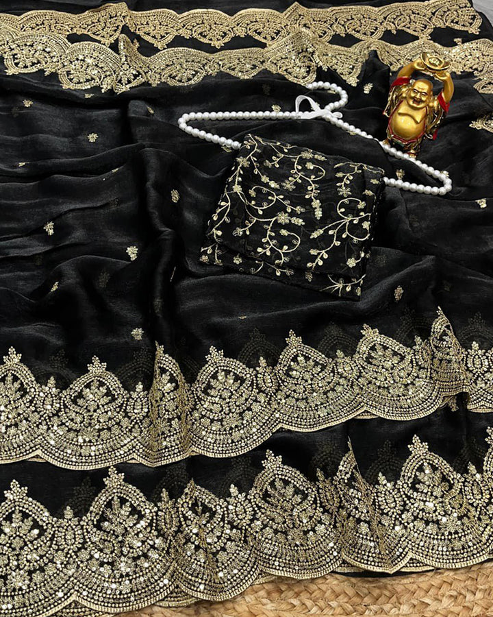 11 Color Fendi Chiffon Sequence Embroidered Saree