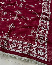 Maroon Color Royal Georgette Saree