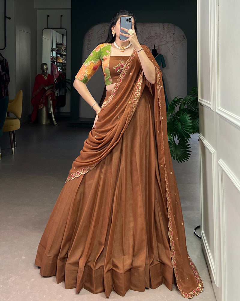 Brown Color Chocolate Crush Lehenga Choli
