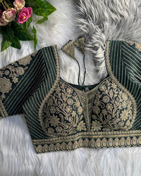 Red Color Italian Silk Embroidered Blouse