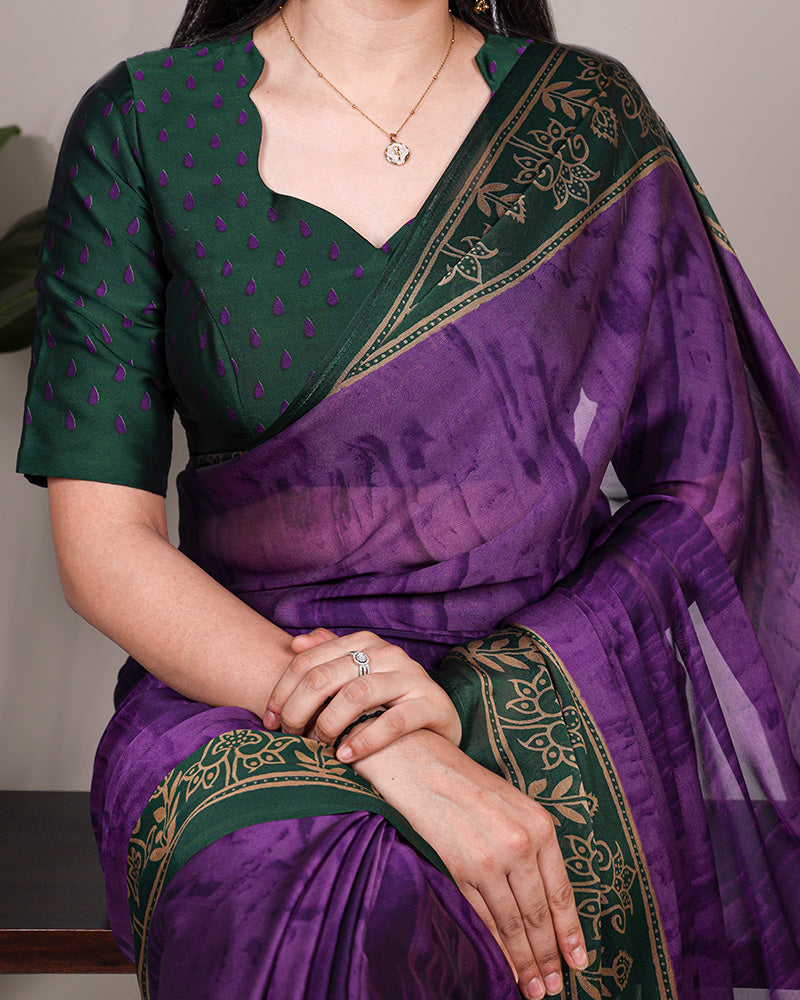 Purple Color Rangoli Silk Printed Saree