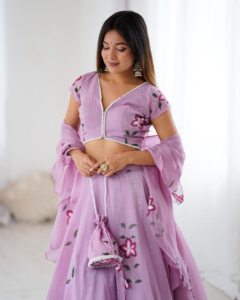Purple Color Fandy Crush Printed Lehenga Choli