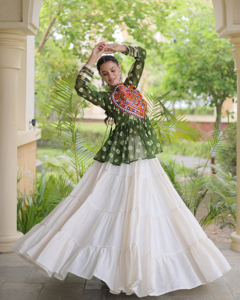 Six Color Bandhani Printed Navratri Top