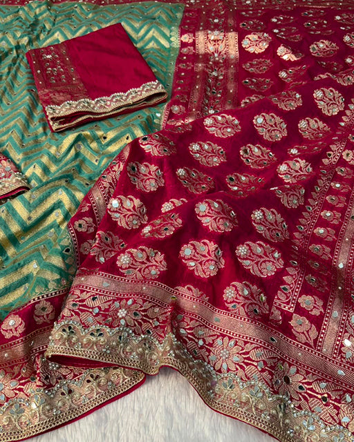 Green Color Banarasi Katan Silk Saree