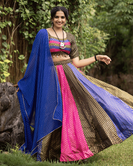 Multi Color Soft Silk Navratri Lehenga Choli