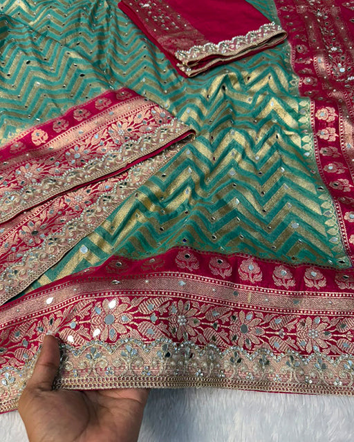 Green Color Banarasi Katan Silk Saree