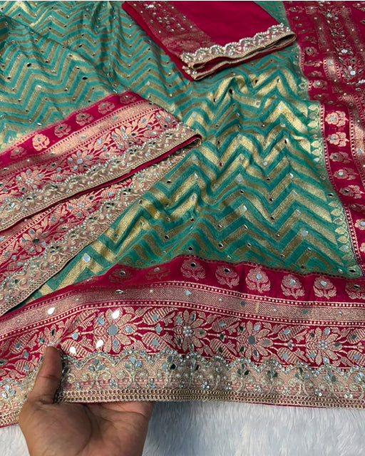 Green Color Banarasi Katan Silk Saree