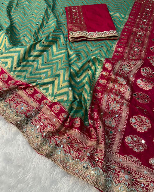 Green Color Banarasi Katan Silk Saree
