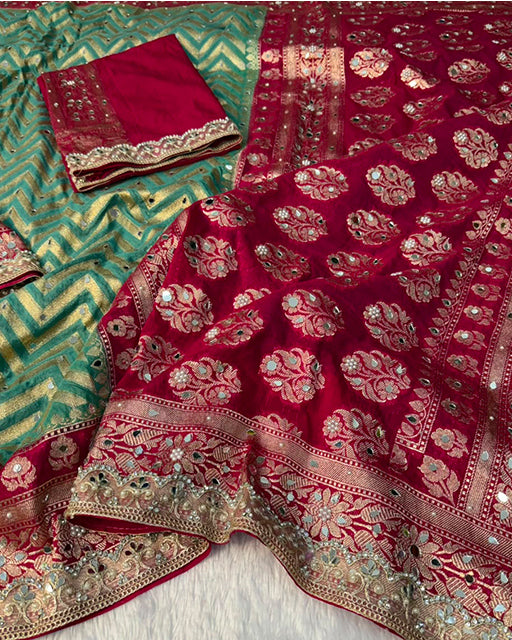 Green Color Banarasi Katan Silk Saree