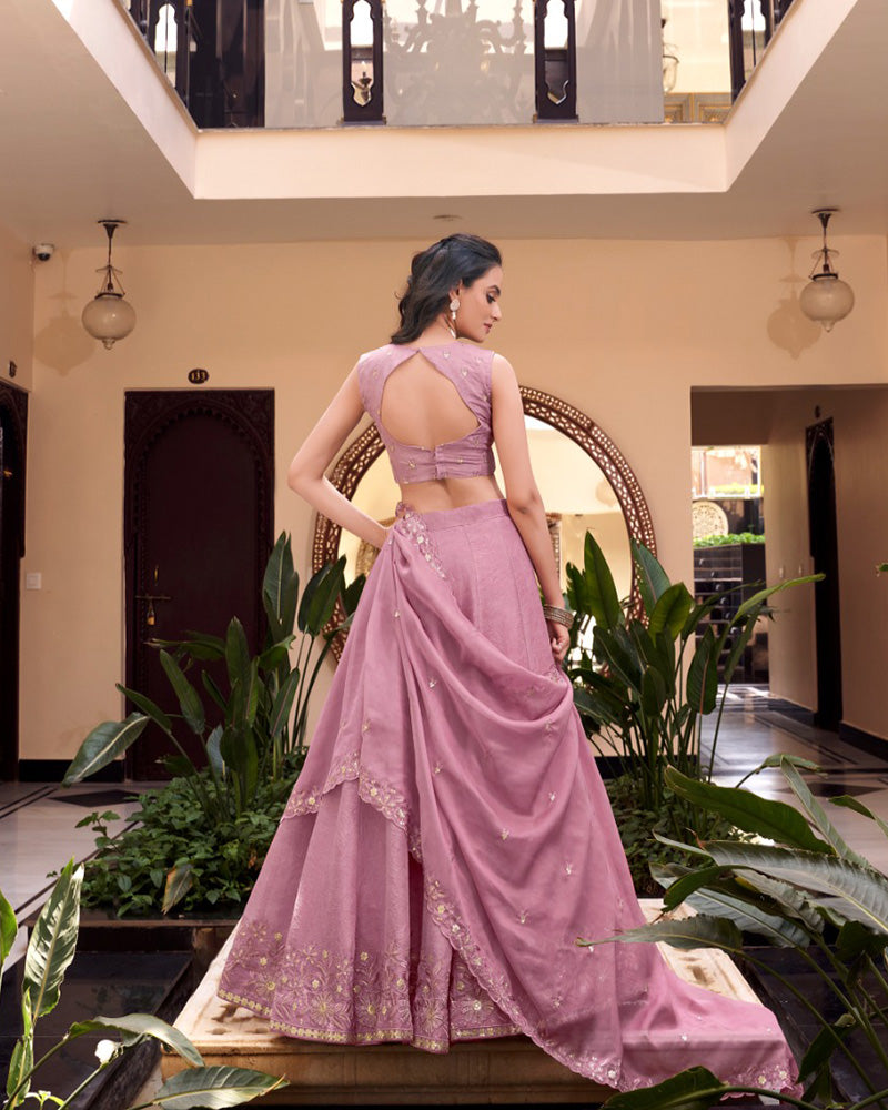 Pink Color New Crush Embroidered Lehenga Choli