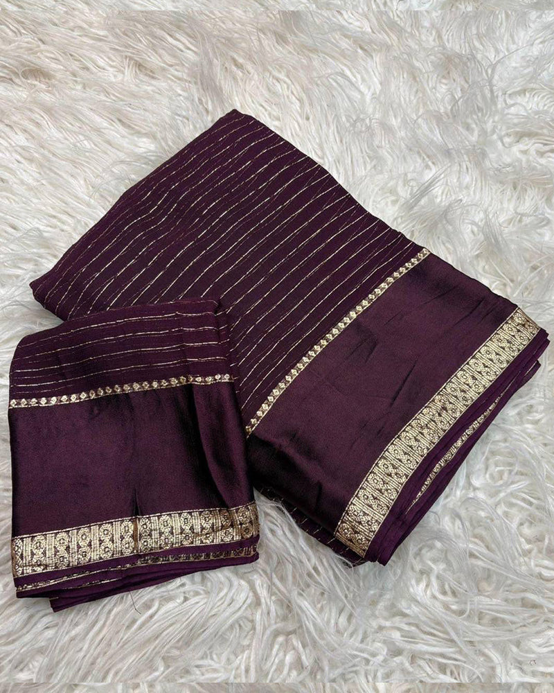 Maroon Color Pure Viscose Georgette Saree