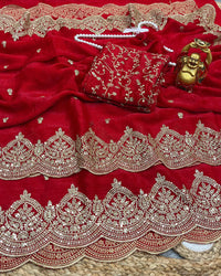 11 Color Fendi Chiffon Sequence Embroidered Saree