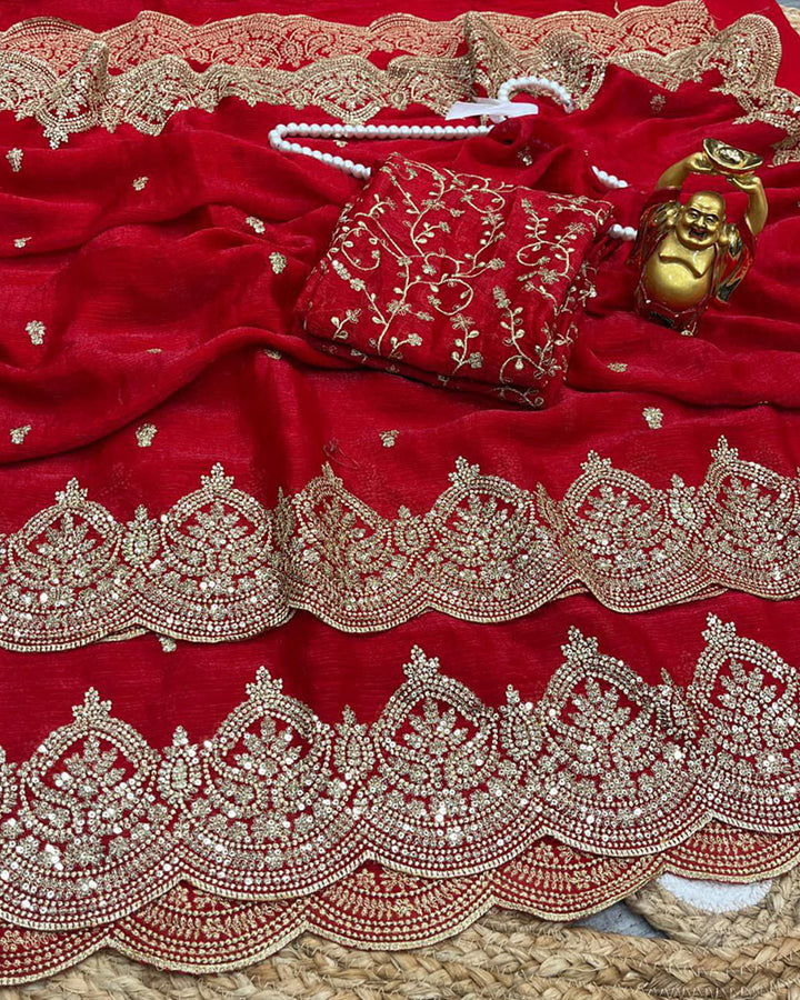 11 Color Fendi Chiffon Sequence Embroidered Saree