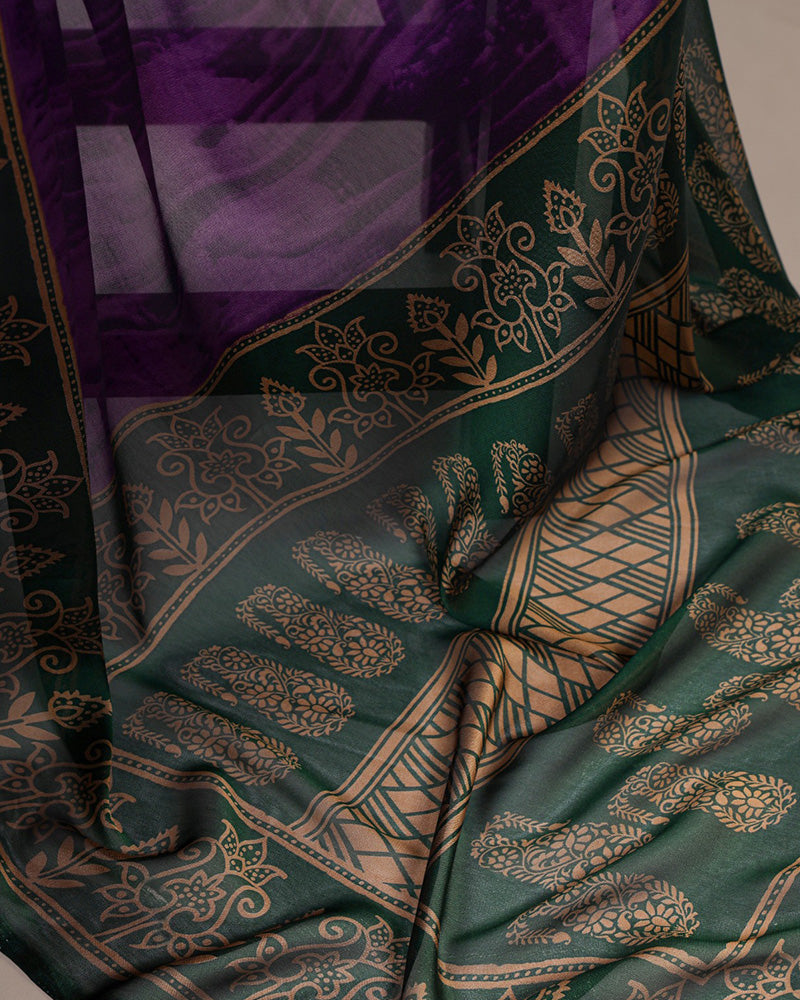 Purple Color Rangoli Silk Printed Saree