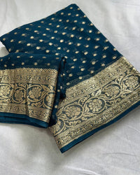 Orange Color Pure Viscose Georgette Saree