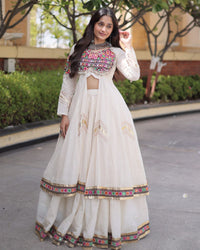 Four Color Traditional Kora Cotton Navratri Lehenga Choli