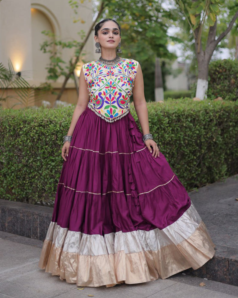 Twelve Color Rayon Navratri Lehenga Choli