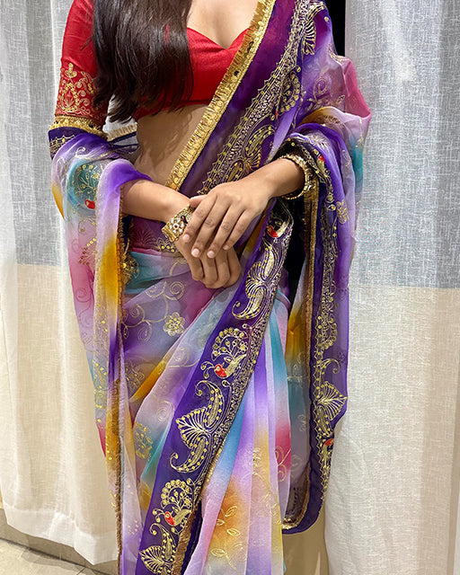 Multi Color Premium Royal Georgette Saree