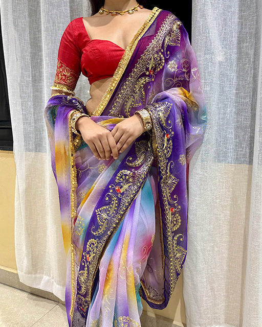Multi Color Premium Royal Georgette Saree