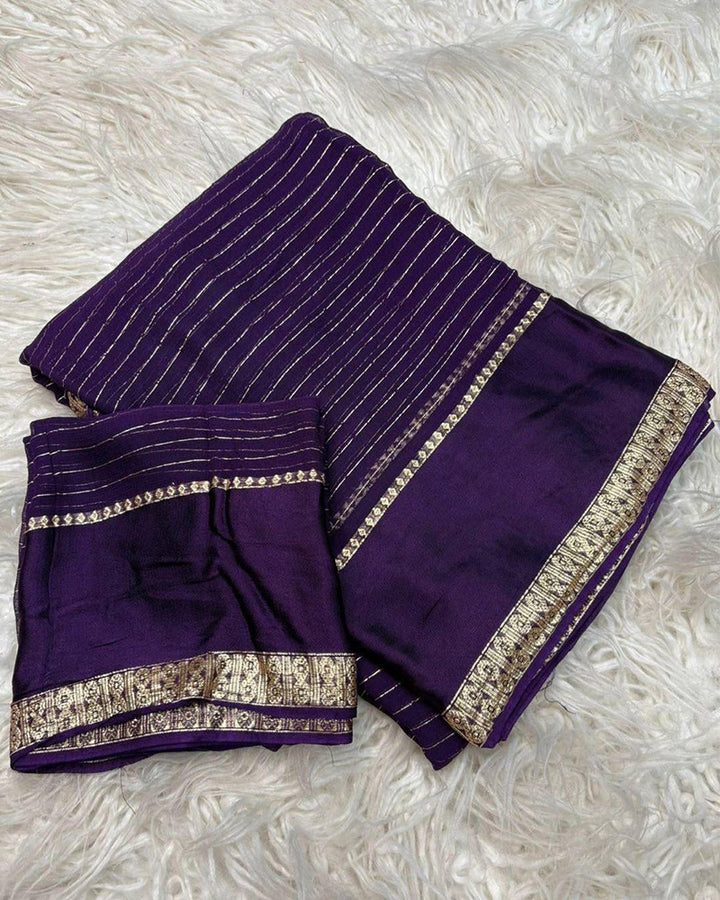 Maroon Color Pure Viscose Georgette Saree