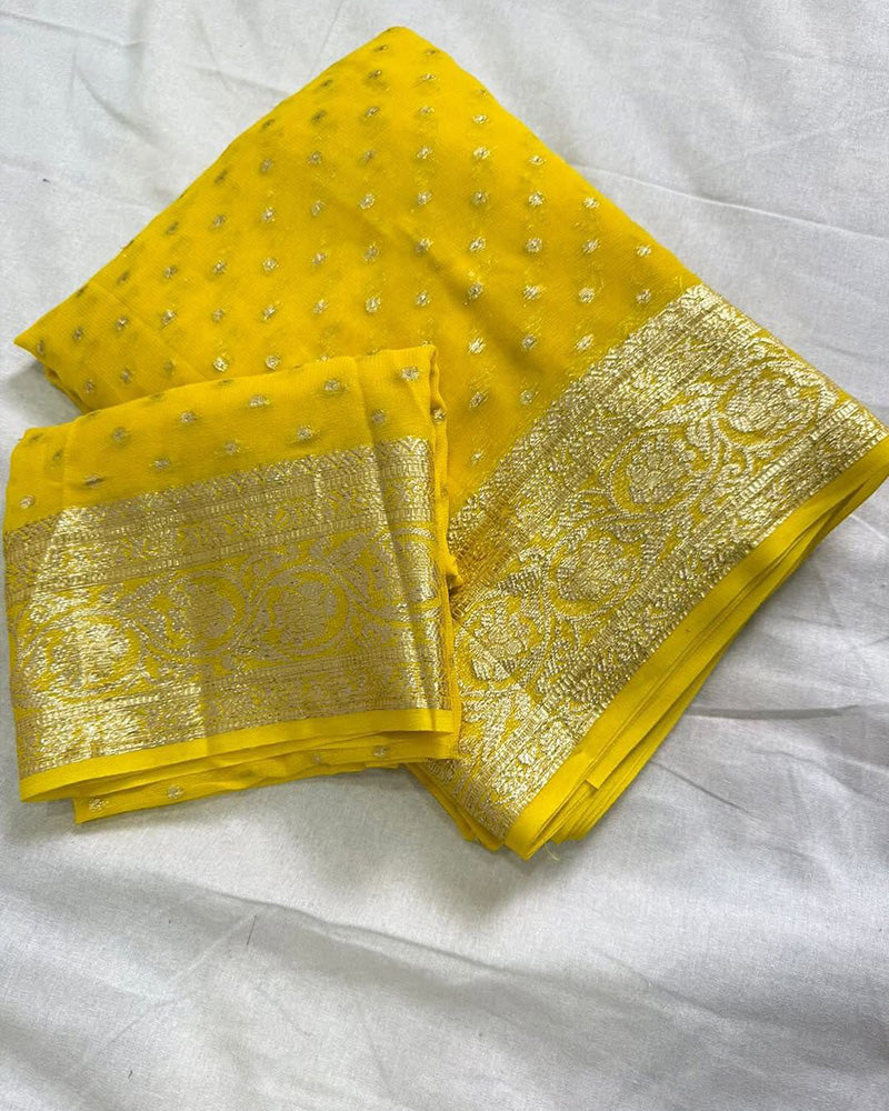 Orange Color Pure Viscose Georgette Saree