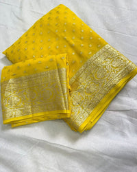 Orange Color Pure Viscose Georgette Saree