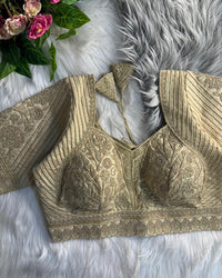 Red Color Italian Silk Embroidered Blouse