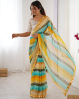 Yellow Color Heavy Smooth Chiffon Saree