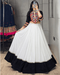 Four Color Rayon Cotton Navratri Lehenga Set