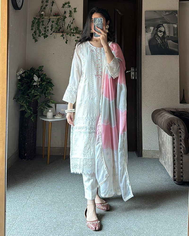 Off White Georgette Pakistani Suit
