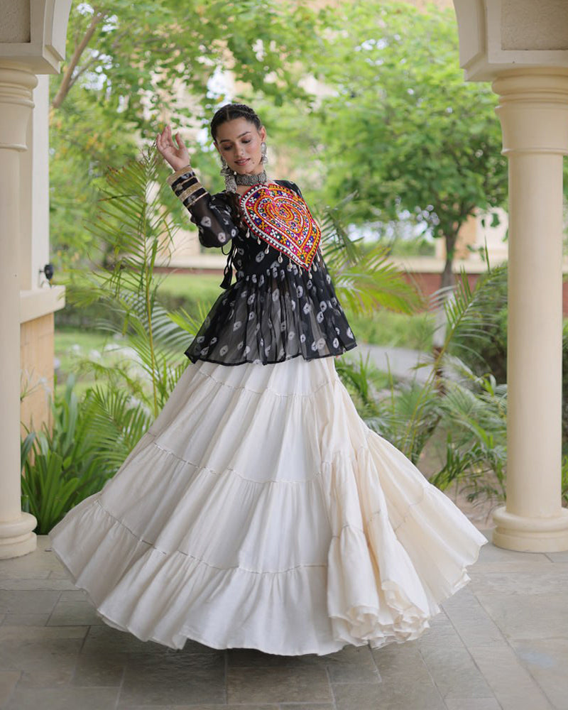 Six Color Bandhani Printed Navratri Top