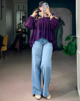 Purple Color Lightweight Navratri Tunic