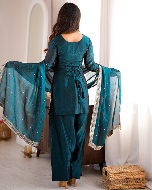 Rama Color Fendi Silk Embroidered Suit