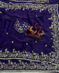 Vandana Kholiya In Brown Color Fendi Chiffon Sequence Embroidered Saree