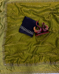 Lavender Color Space Silk Sequence Embroidered Saree