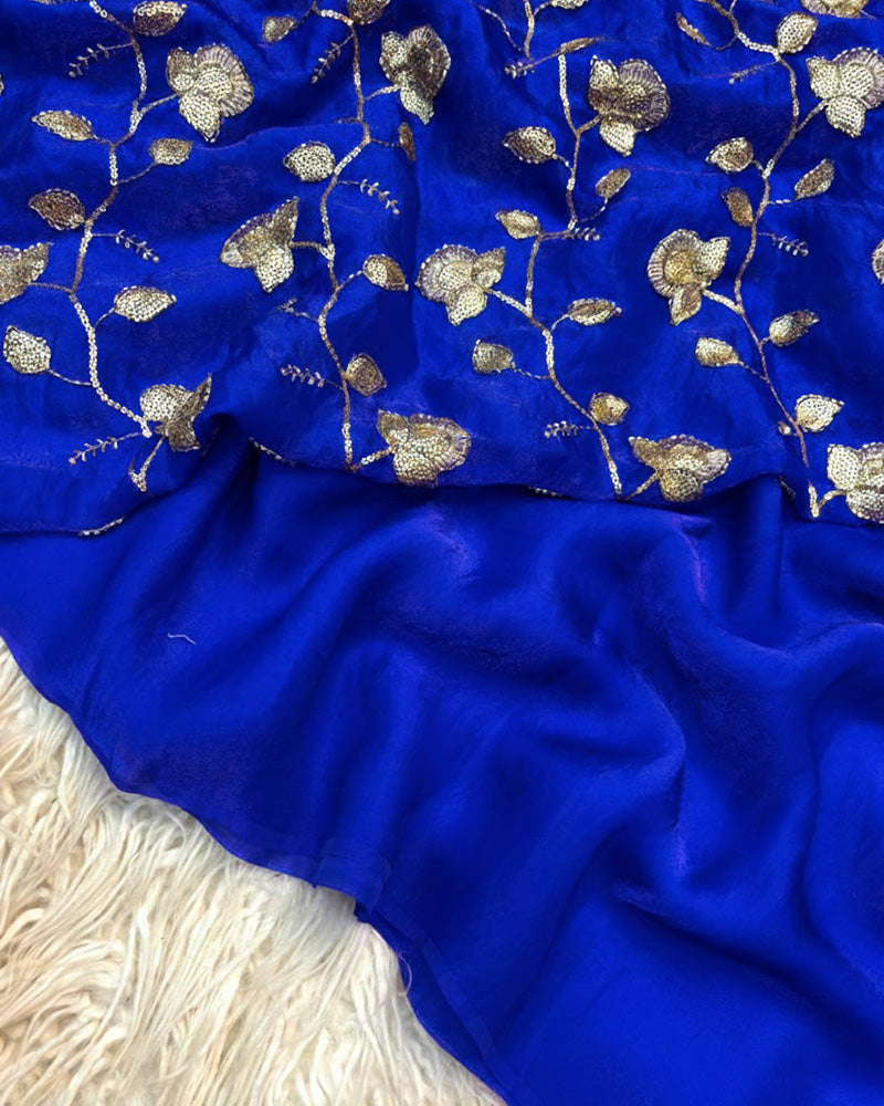 Orange Color Pure Space Silk Saree