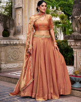 Rust Orange Color Fendi Pastel Lehenga Choli